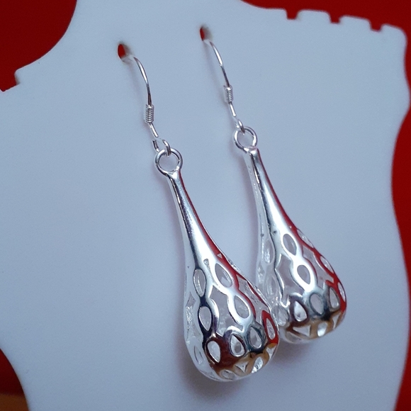 🆕 Sterling silver open work earrings 🌹 - Picture 4 of 16